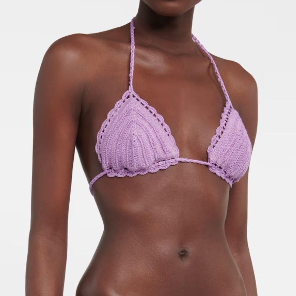 NWOT Handmade Crochet Lavender Bikini Top Bralette (M/L)
